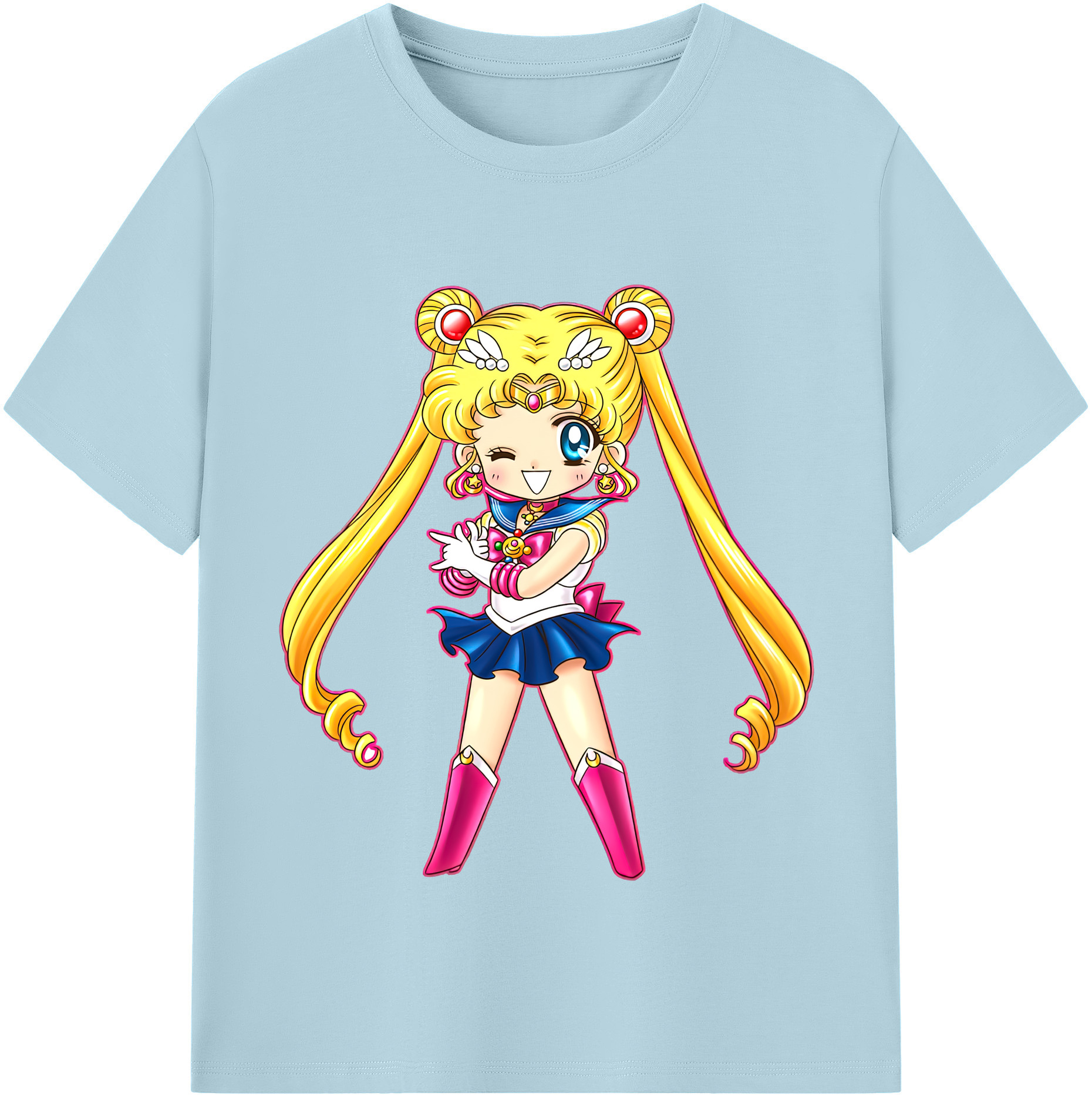（画像用） 美少女戦士セーラームーン 月野 うさぎ つきの うさぎ Sailor Moon Tsukino Usagi 綿100％半袖Tシャツ（フロントプリント）